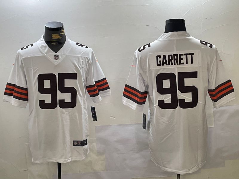 Men Cleveland Browns #95 Garrett White 2024 Nike Vapor Limited NFL Jersey style 1